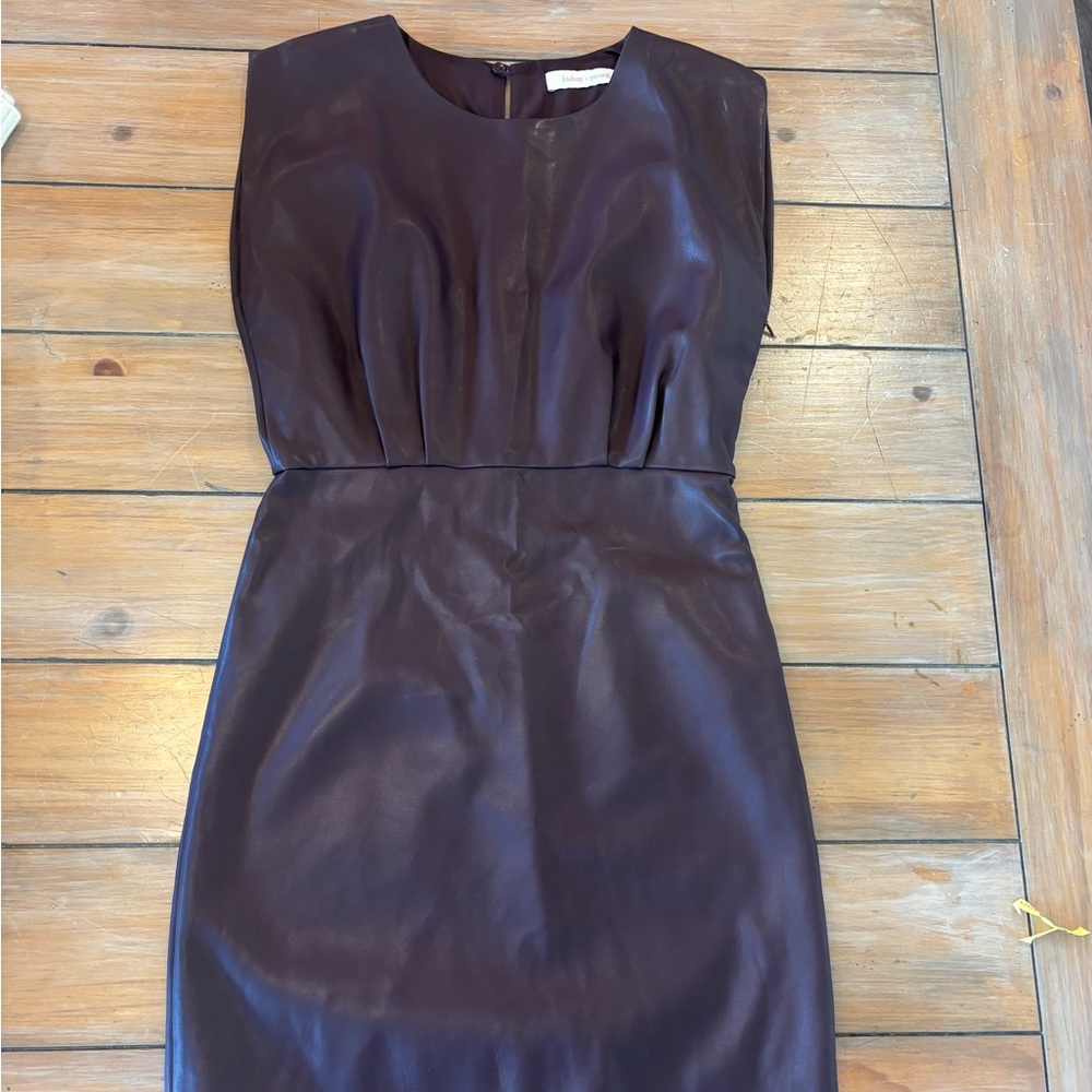 bishop + young Sleeveless Faux Leather Midi Dress - Deep Brown